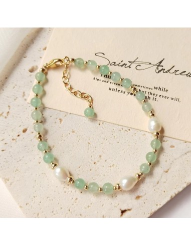 Bracelet En Or Et Perles D'Aventurine à prix réduit toute l'année