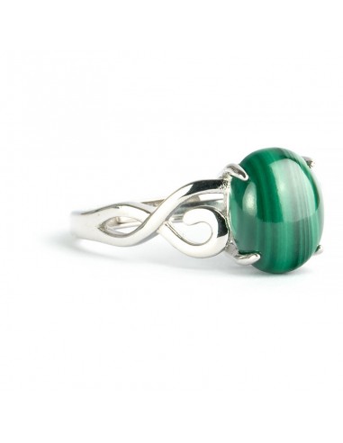 Bague Femme argent Malachite pas chere