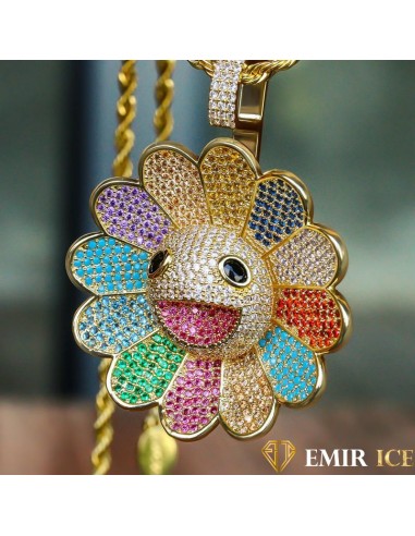 PENDENTIF SPINNER ROTATIF AVEC COLLIER EMOJI FLEUR MURAKAMI plus qu'un jeu 