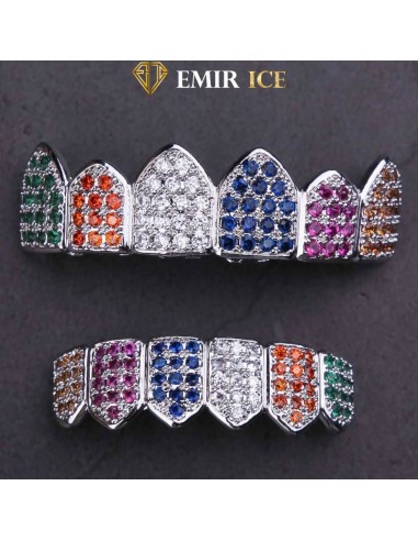 GRILLZ EMIR LUXURY RAINBOW OR BLANC rembourrage situé sous