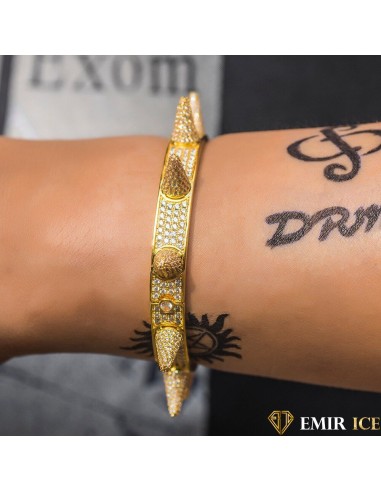 BRACELET EMIR SPIKE OR JAUNE soldes