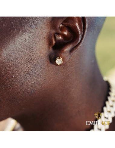 BOUCLE D'OREILLE DIAMANT ROND OR JAUNE la colonne vertébrale