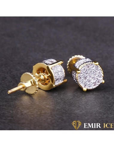 BOUCLE D'OREILLE DIAMANT ROND OR BLANC de votre