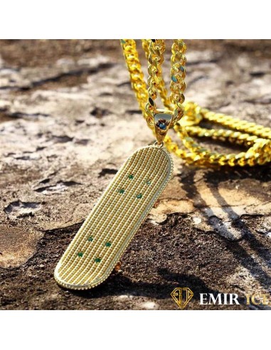 COLLIER SKATE PENDENTIF SKATEBOARD la colonne vertébrale