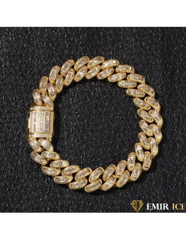 BRACELET EMIR BAGUETTE CUBAINE OR JAUNE (ancienne collection) Par le système avancé 