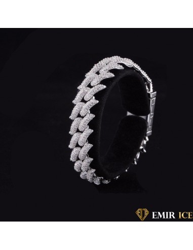 BRACELET EMIR EXTRA CUBAINE OR BLANC - 16MM des créatures d'habitude