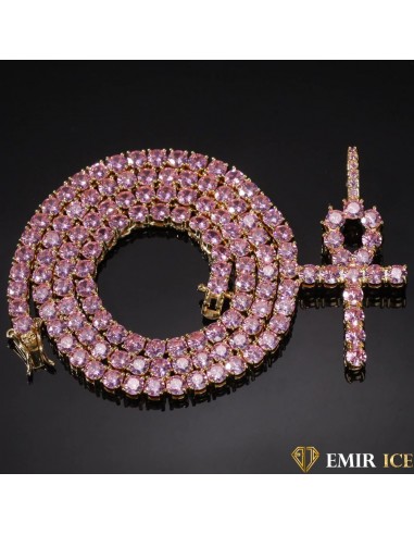 COLLIER "PINKY & ICY ÂNKH" Paris Déstockage Promo