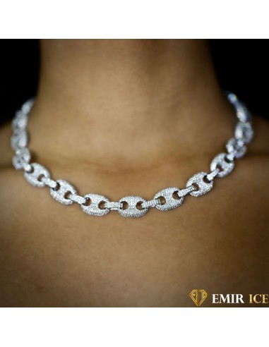 COLLIER GRAINE DE CAFÉ FEMME OR BLANC de technologie