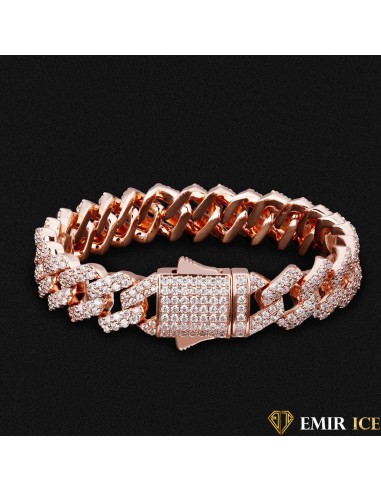 BRACELET EMIR PRONG LINK OR ROSE - 14MM l'achat 