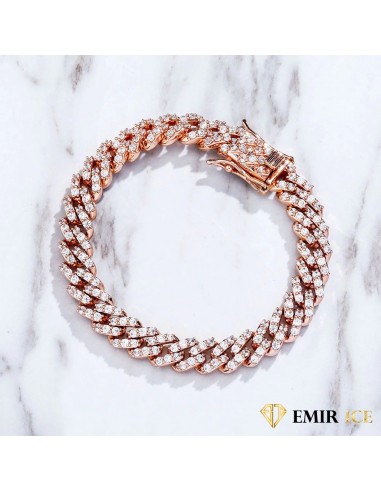 BRACELET CUBAN LINK FEMME OR ROSE - 9MM basket pas cher