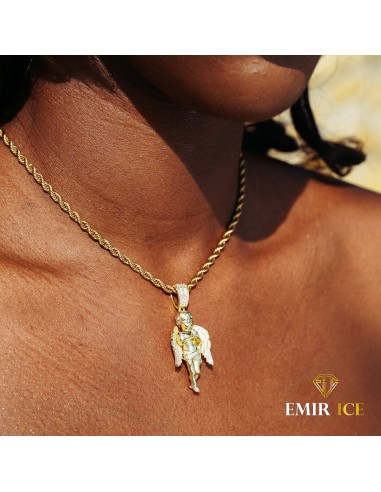 COLLIER ANGE DIAMANT FEMME OR JAUNE le concept de la Pate a emporter 