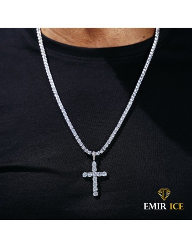 COLLIER PENDENTIF CROIX DIAMANT OR BLANC Le MVP de beaucoup