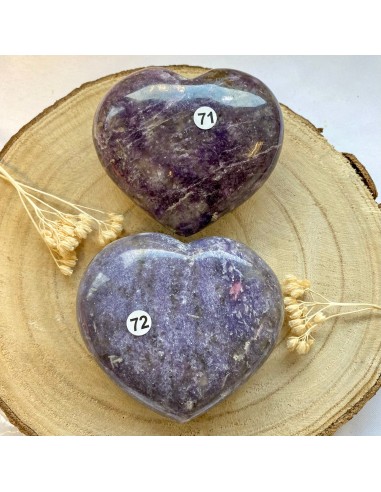 Gros Coeur de Lépidolite et quartz fumé (anti-stress / meilleur sommeil) les muscles