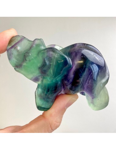 Eléphant en Fluorite (concentration / créativité) en stock