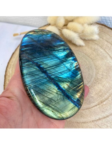 Grand Galet Labradorite bleu / vert (pierre de protection) Pour