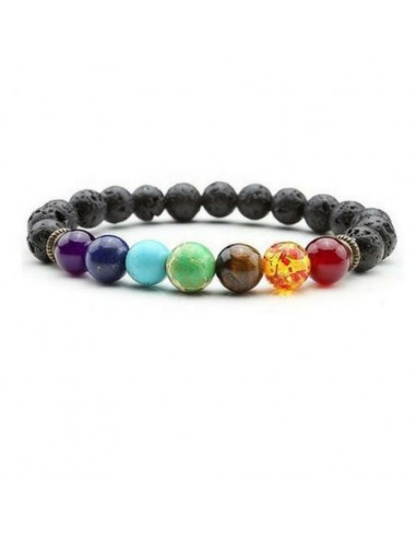 Bracelet "Santé 7 Chakras Pierres de lave" (2 achetés + 1 offert) Profitez des Offres !