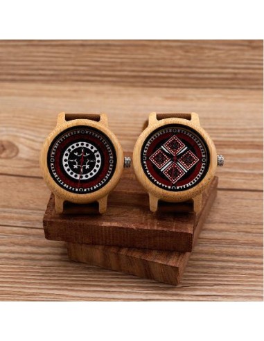 Montre à Quartz en bois de Bambou "Lady Zen" - 2 modèles disponibles pas cher