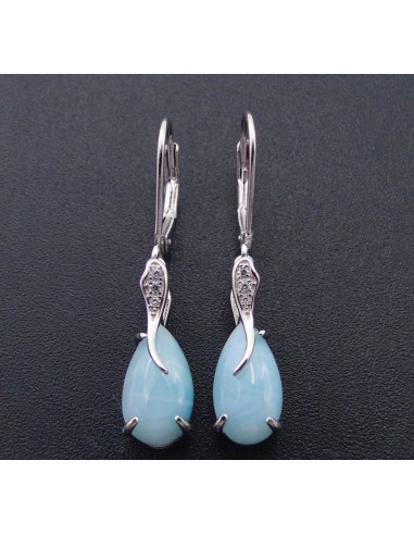 Boucle d'Oreilles ou Pendentif Goute d'eau en Larimar france