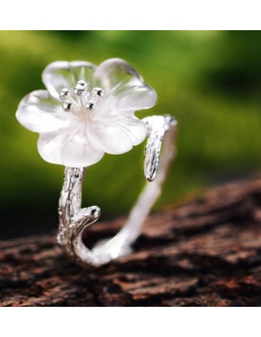 Bague "Fleur de Lotus à Cinq Pétales" Ajustable en Argent Sterling À commander