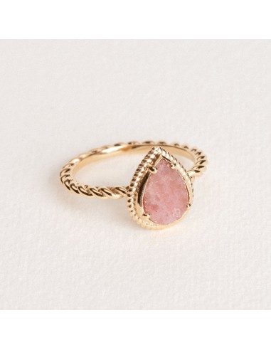 Léa - Rhodonite - Bague en Plaqué Or - Ana et Cha sur le site 