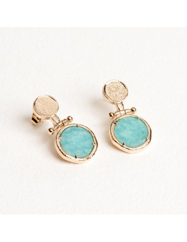 Salomé - Amazonite - Boucles d'oreilles en Plaqué Or - Ana et Cha destockage