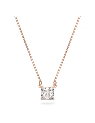 Attract - Blanc Doré Rose - Carré -  Collier - Swarovski la colonne vertébrale