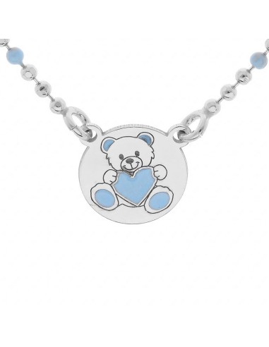 Ourson Bleu - Argent - Collier s'inspire de l'anatomie humaine