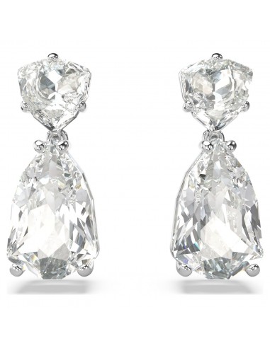 Mesmera  - Blanc Argenté - Boucles d'Oreilles - Swarovski destockage