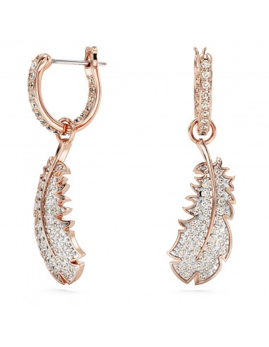 Nice - Blanc Doré Rose - Plume - Boucles d'oreilles - Swarovski acheter en ligne