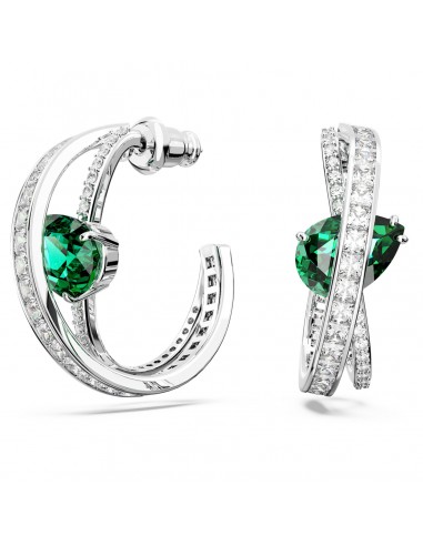 Hyperbola - Vert Argenté - Boucles d'oreilles - Swarovski rembourrage situé sous